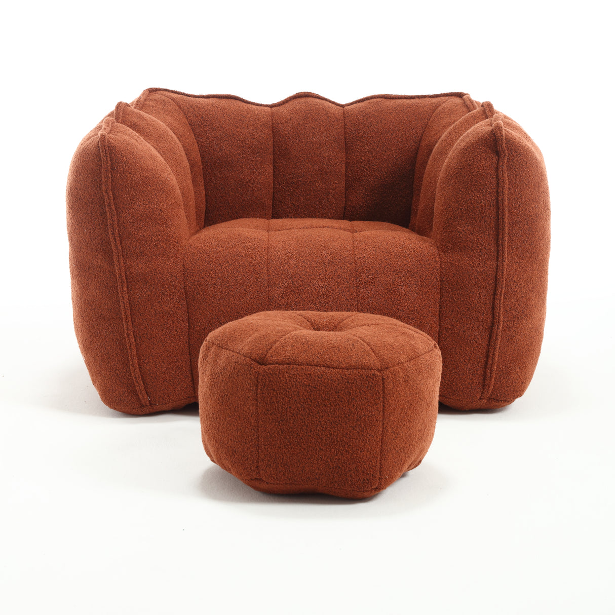 Soft Bean Bag Chair with High Resilient Foam(Chips)for living room and bedroom Comfortable Square Lazy Sofa with Footstool - V.I.P Digital Presence