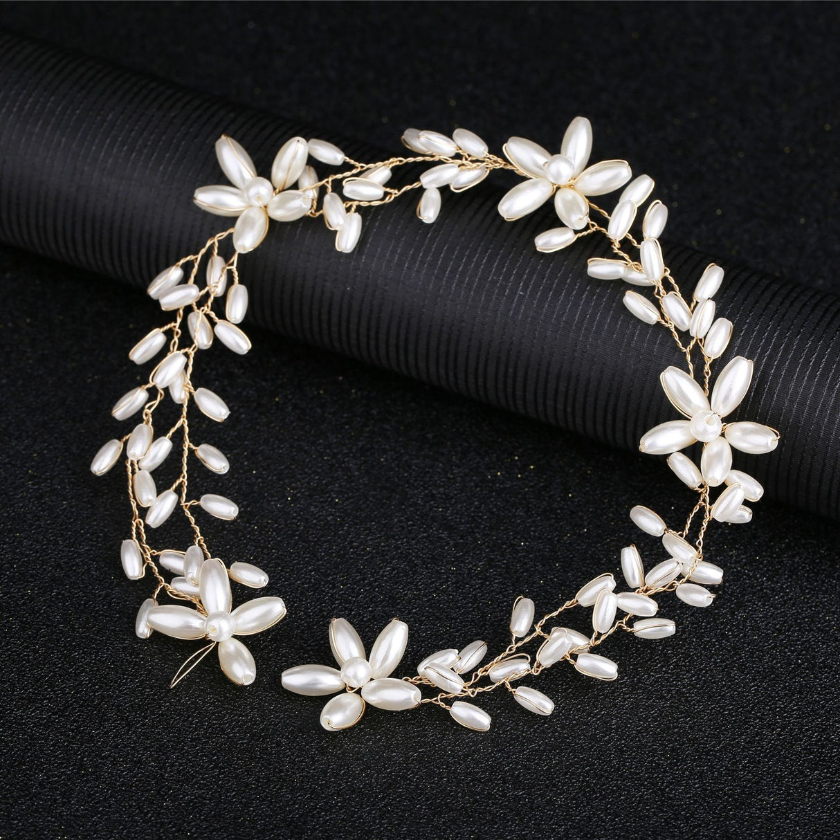 Handmade pearl twisted bead headwear wedding dress bride's hair accessories - V.I.P Digital Presence