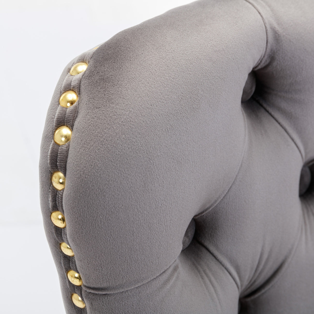 Thick gold rotating velvet bar stool with adjustable seat height of 25-33 inches and backrest (gray, set of 2 pieces)