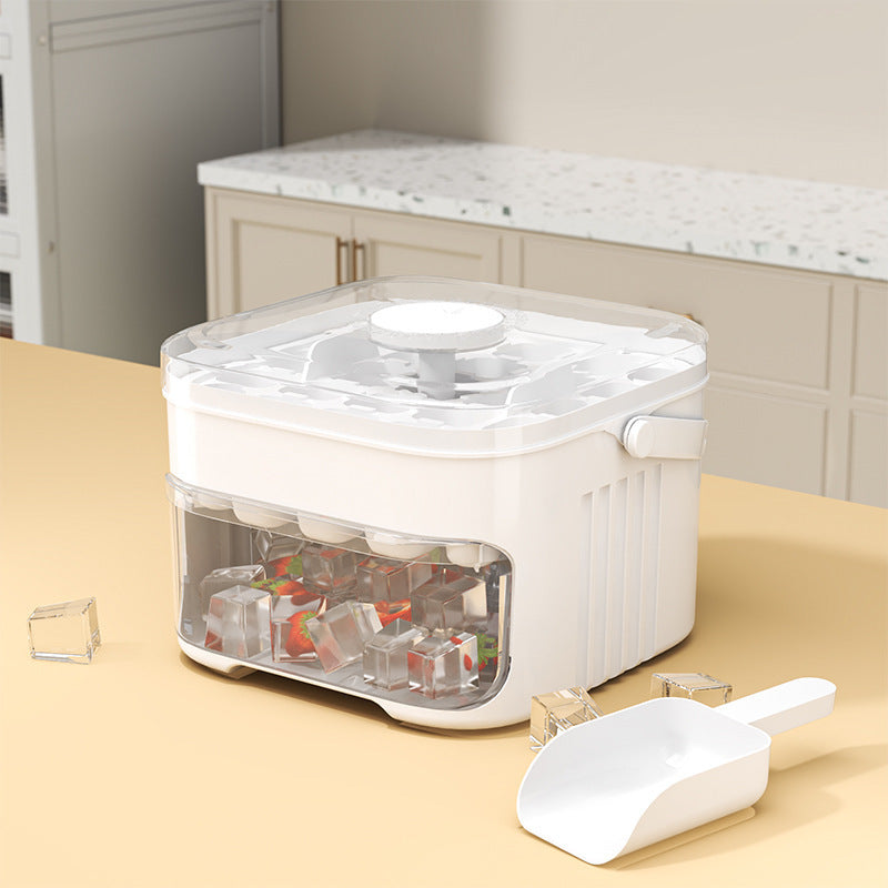50-grid ice maker with new large capacity - household food-grade plastic double-layer ice storage barrel & ice ball mold set - V.I.P Digital Presence