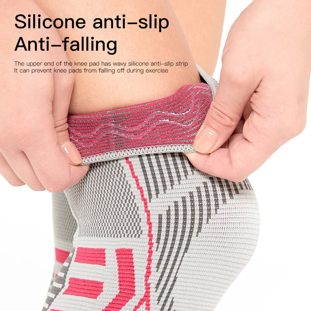 Outdoor sports cycling running basketball knee pads knitted high elasticity comfortable silicone anti damage protective gear - V.I.P Digital Presence