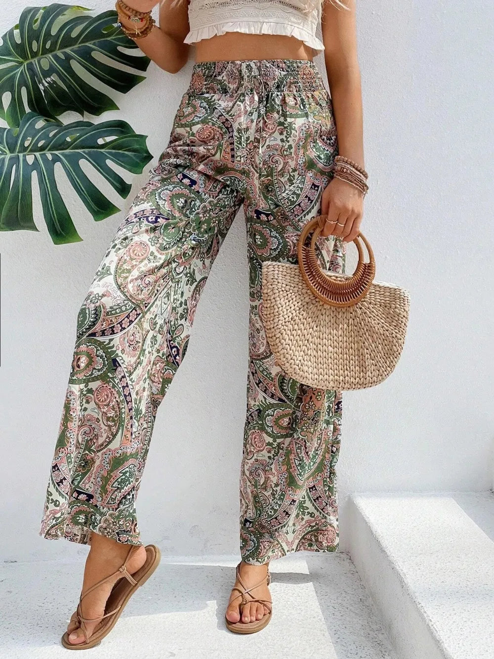 Printed Wide Leg Pants - V.I.P Digital Presence