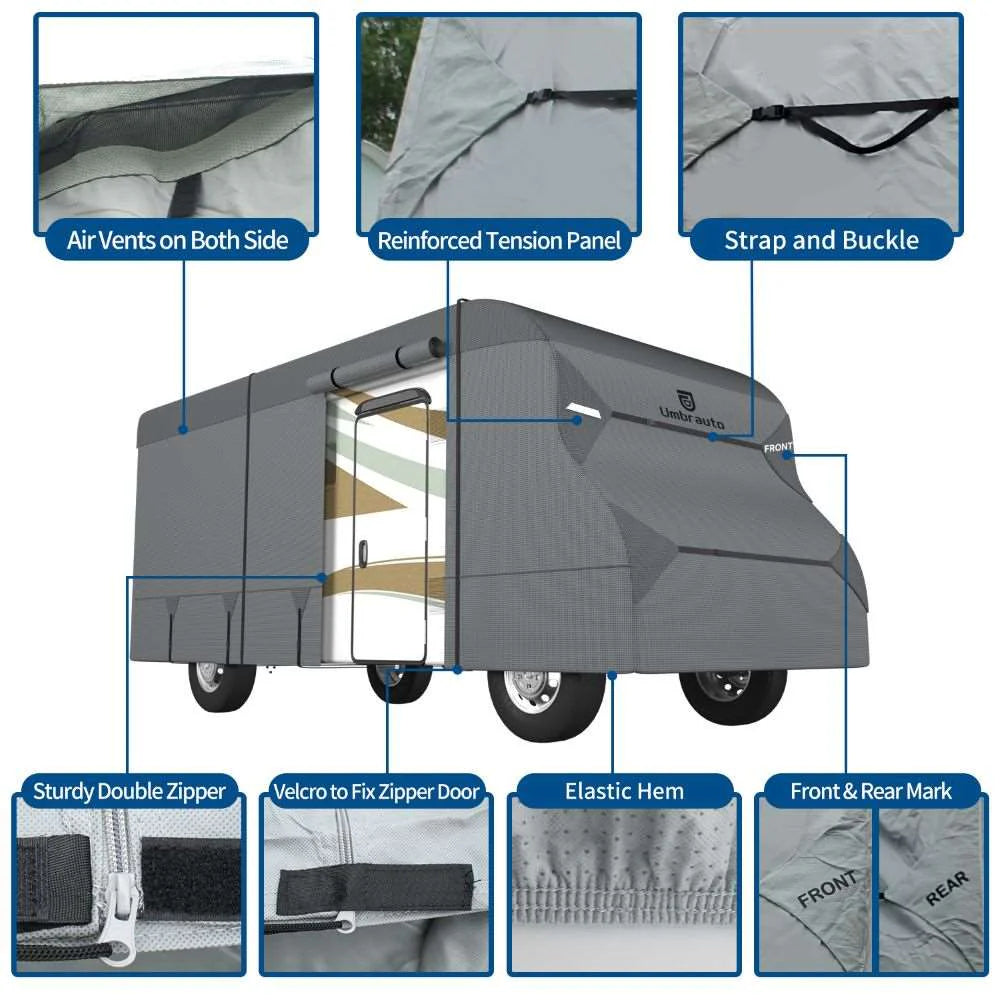 Umbrauto RV Cover Class C Upgraded 7 Layers Anti-UV Top Panel Motorhome Cover,Gray - V.I.P Digital Presence
