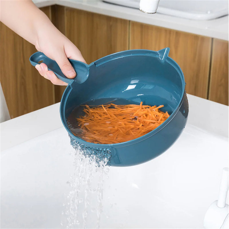 Vegetable Cutter Multifunctional Potato Shredder Household Scraping Radish Grater Slicer with Container Kitchen Gadgets - V.I.P Digital Presence