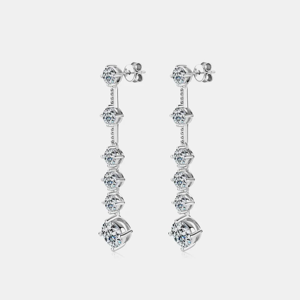 4 Carat Moissanite 925 Sterling Silver Earrings - V.I.P Digital Presence