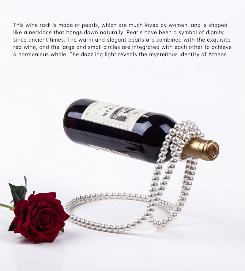 Pearl Necklace Stainless Steel Wine Rack Wine Pedestal Clamp Holder Suspension Champagne Whisky Small Ornaments - V.I.P Digital Presence