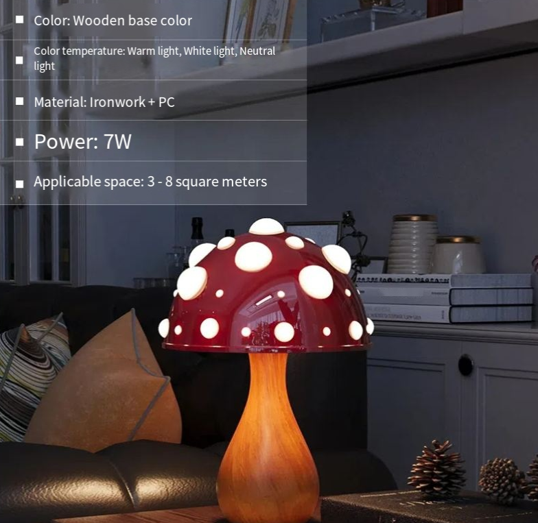 Mushroom Decorative Desk Lamp Bedroom Headboard Dimming Atmosphere Student Dormitory Desktop Night Light - V.I.P Digital Presence