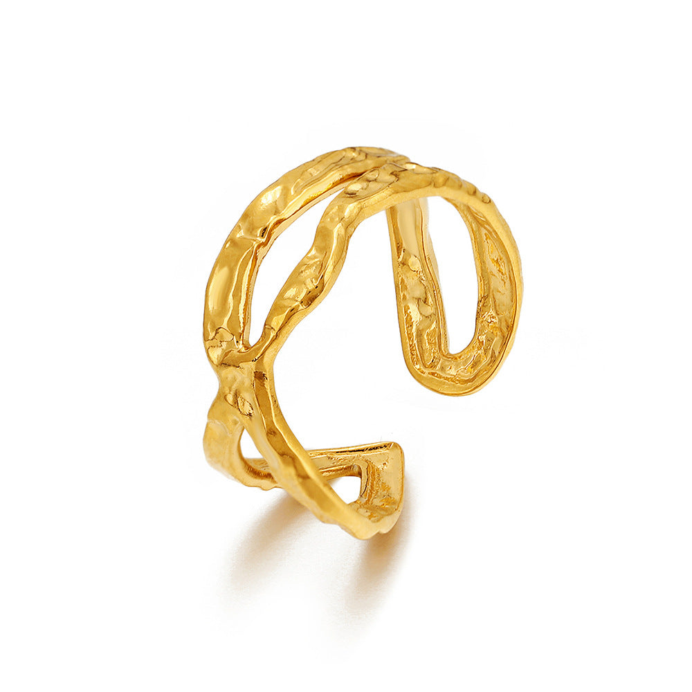 European and American fashion personality simple line cross opening ring - V.I.P Digital Presence