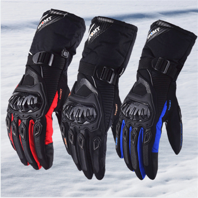 Motorcycle waterproof, windproof, warm winter touch-screen motorcycle riding gloves hand guards anti-fall thick long gloves - V.I.P Digital Presence
