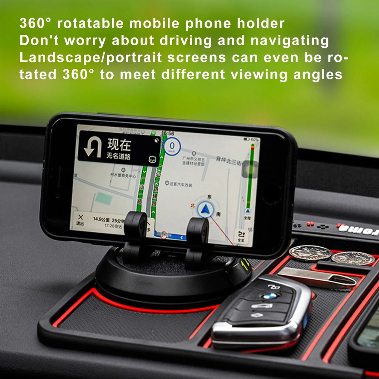 Personalized multifunctional wear resistant car anti slip mat mobile phone holder number plate four in one anti slip mat - V.I.P Digital Presence