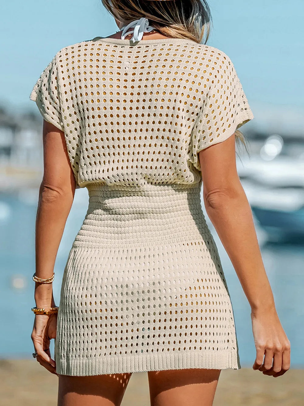 Summer beach dress women's beach vacation bikini swimsuit V-neck cover up sun protection suit - V.I.P Digital Presence