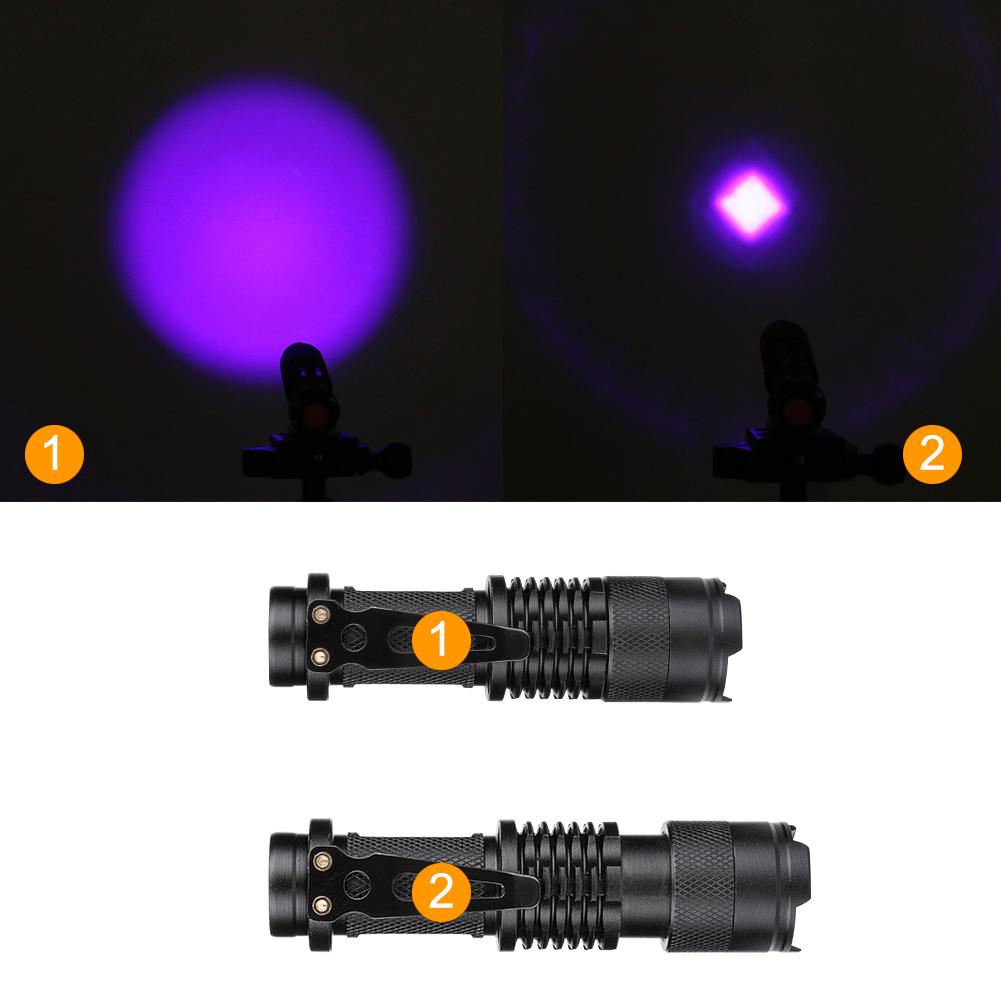 Mini 3 Modes LED UV Flashlight Q5 SK68 Waterproof Zoomable Lantern Torch 395nm Violet Light Lamp Used By AA Or 14500 - V.I.P Digital Presence