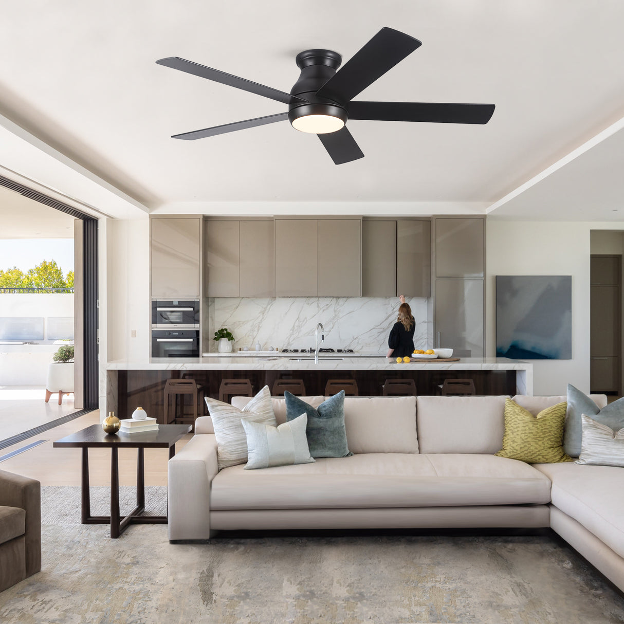 52" Low Profile Ceiling Fan with Lights - V.I.P Digital Presence