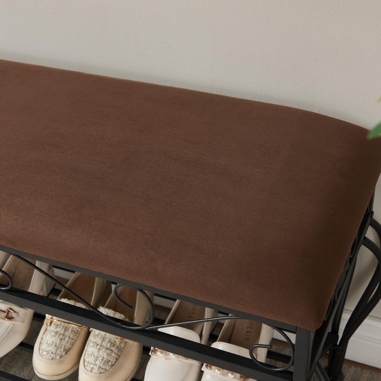 Shoe rack workbench for entrance, industrial workbench, rustic shoe rack for small spaces, padded entrance workbench - V.I.P Digital Presence
