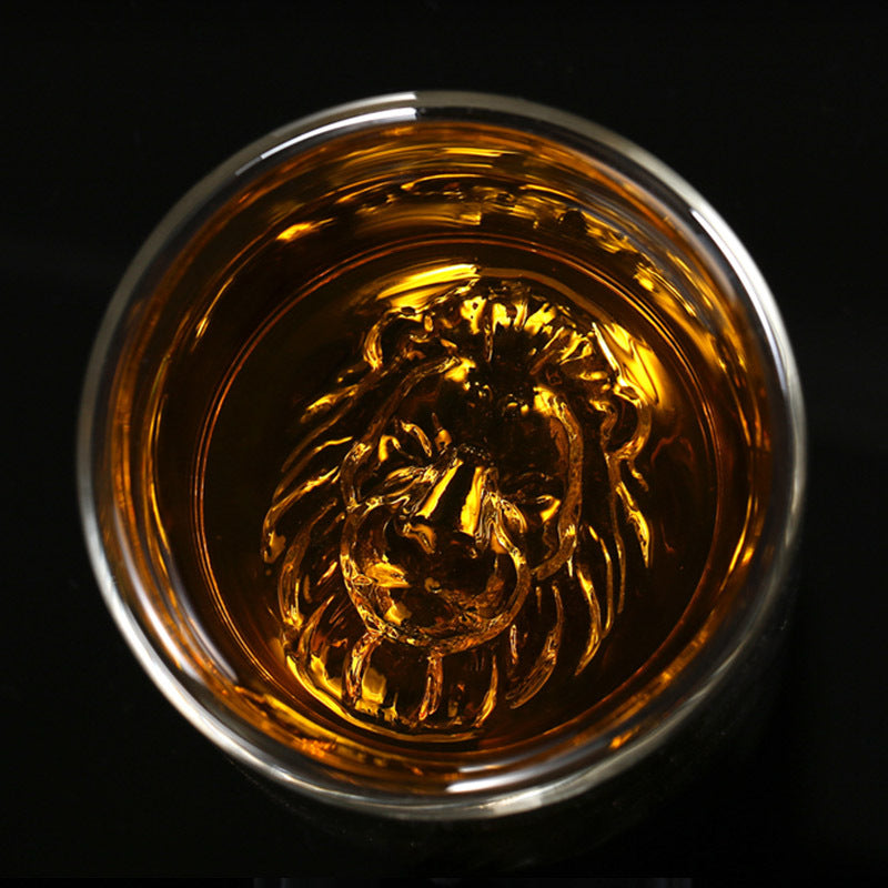 Thickened high borosilicate glass mug, creative insulation double-layer cup, coffee cup, lion head cocktail cup - V.I.P Digital Presence