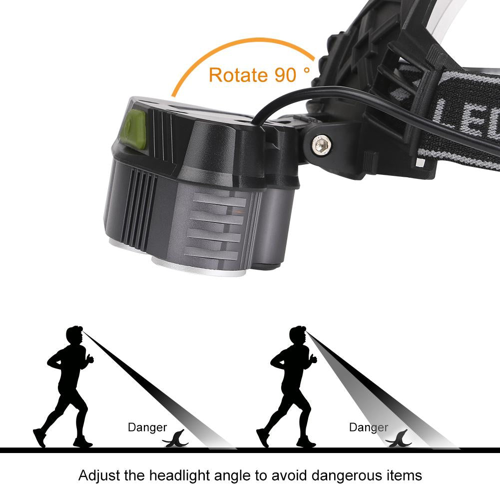 LED Headlamp 5 CREE XM-L T6 15000 lumens LED USB Camping Hike Emergency Light - V.I.P Digital Presence