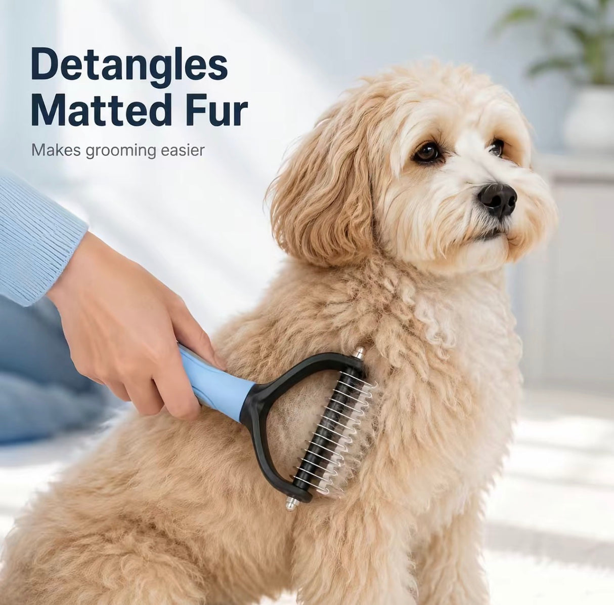 DualPaw Pet Deshedding Brush