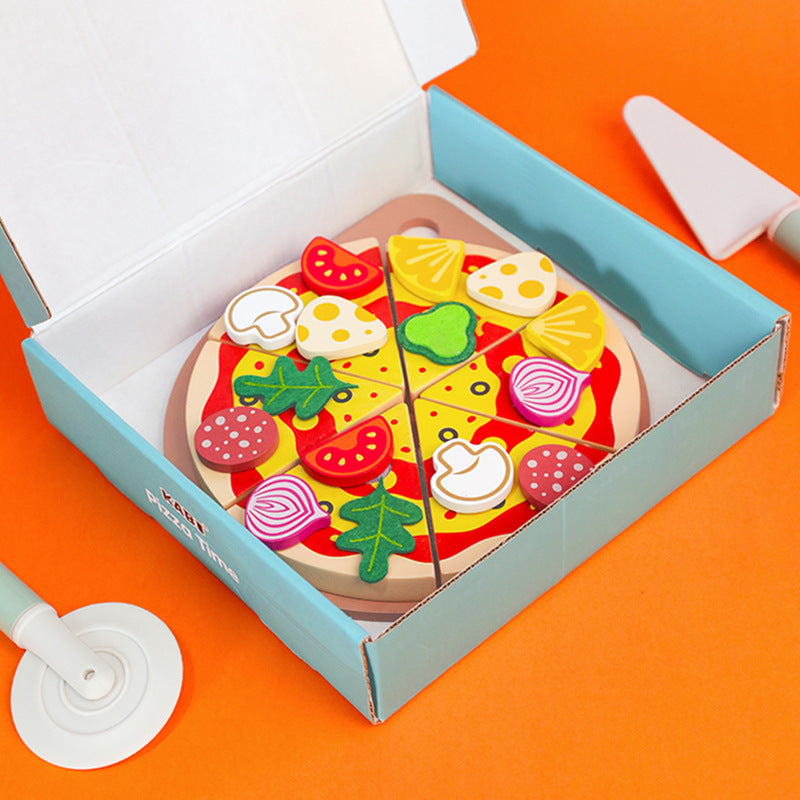Children's early education puzzle play house simulation pizza fruits and vegetables joyful role-playing kitchen wooden toys - V.I.P Digital Presence