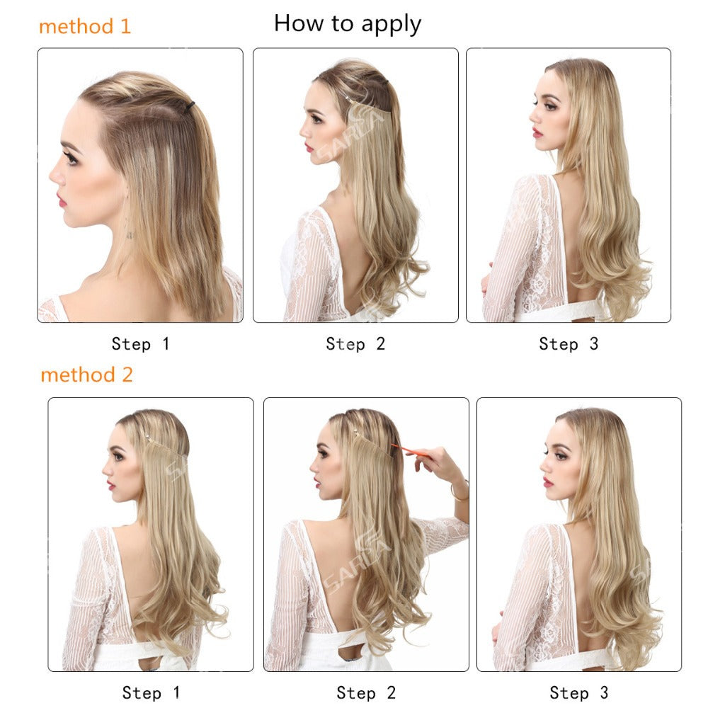 European And American Wig Piece Female Fishline Hair Extension Piece Chemical Fiber Matte High Temperature Silk Long Curly Human Hair - V.I.P Digital Presence