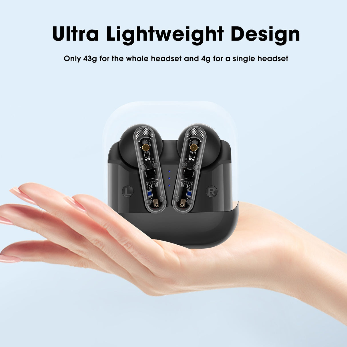 AKZ-S26 Wireless Sports Earphones Mini Transparent Shell Bluetooth Earphones TWS Lightweight Running Tpye-c Heavy Bass - V.I.P Digital Presence