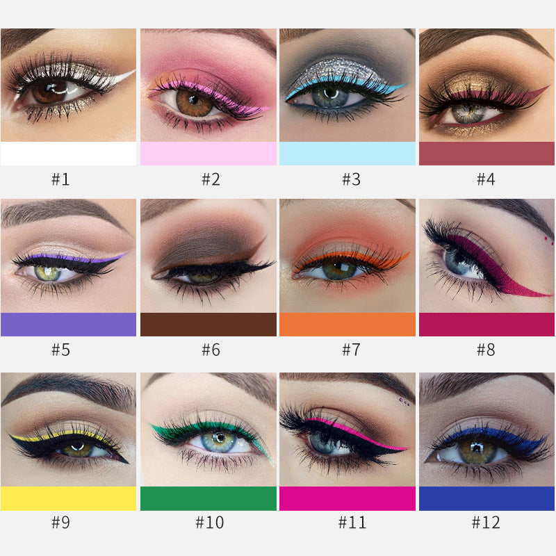 Color Eyeliner Matte Quick Drying Liquid Eyeliner Does Not Smudge 12 Boxes - V.I.P Digital Presence