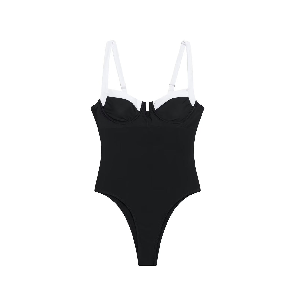High fork V-neck vacation hot girl one-piece swimsuit female - V.I.P Digital Presence