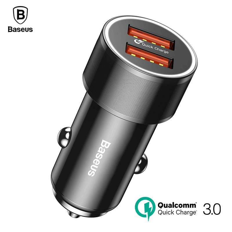 Baseus Dual USB Charge QC 3.0 Car Charger Fast Charging Universal 36W Car USB Charger - V.I.P Digital Presence