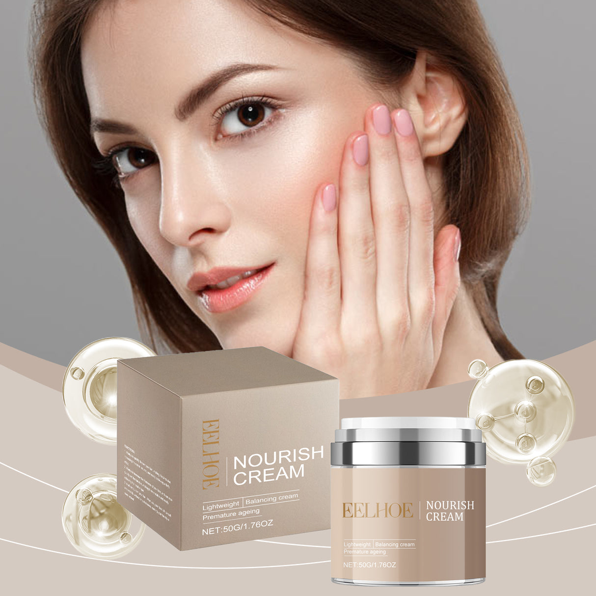Crema nutritiva facial que hidrata la piel durante mucho tiempo.