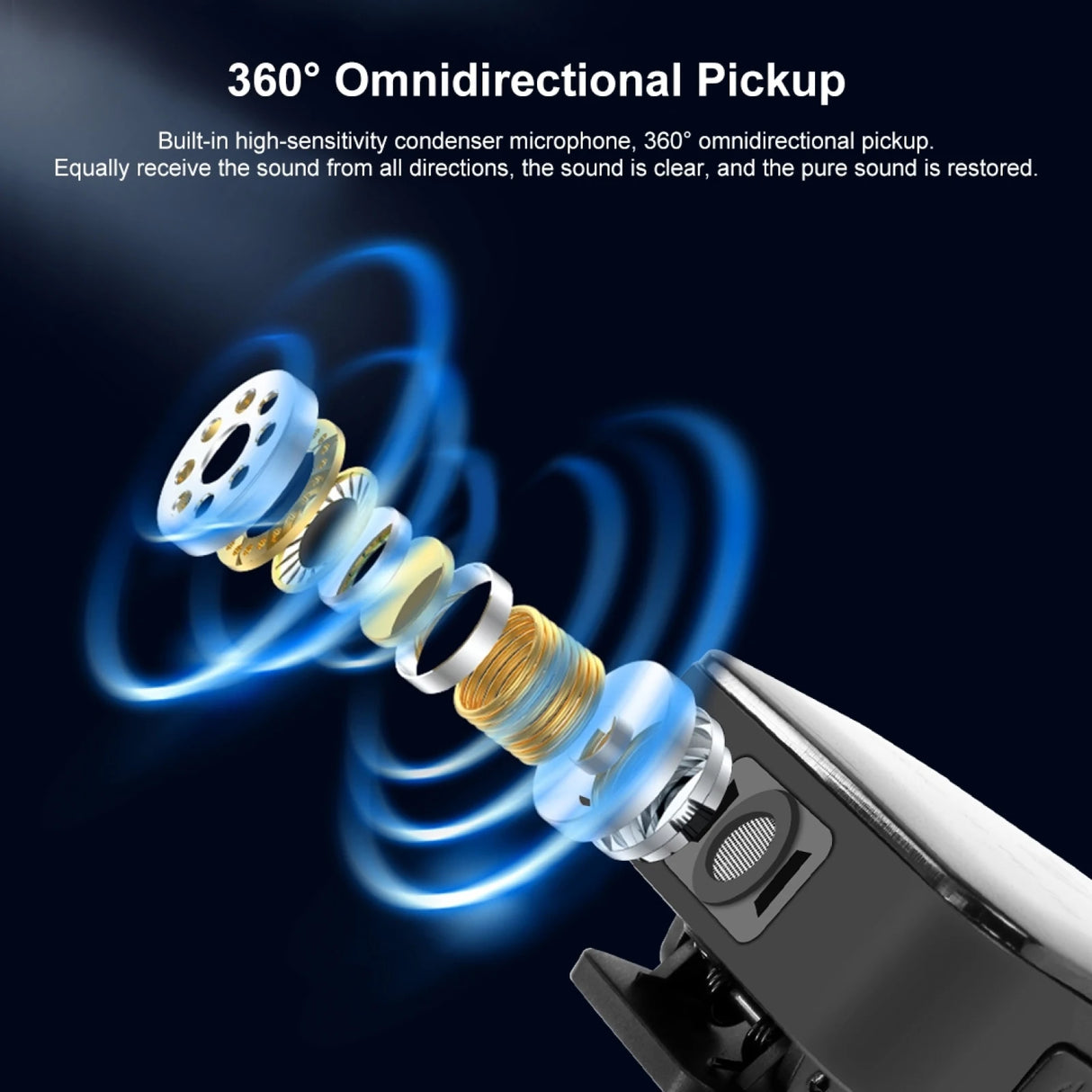Wireless lavalier microphone mobile phone outdoor live recording noise reduction 1-to-2 wireless microphone - V.I.P Digital Presence