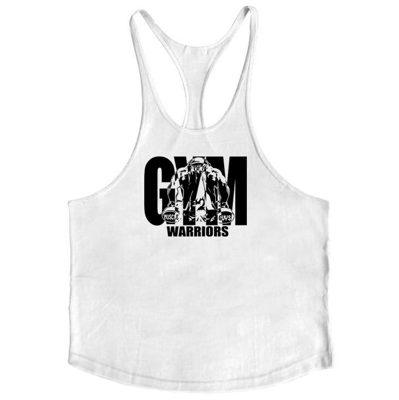 Cotton fitness vest GYM WARRIORS sport deep digging thin shoulder strap shirt - V.I.P Digital Presence