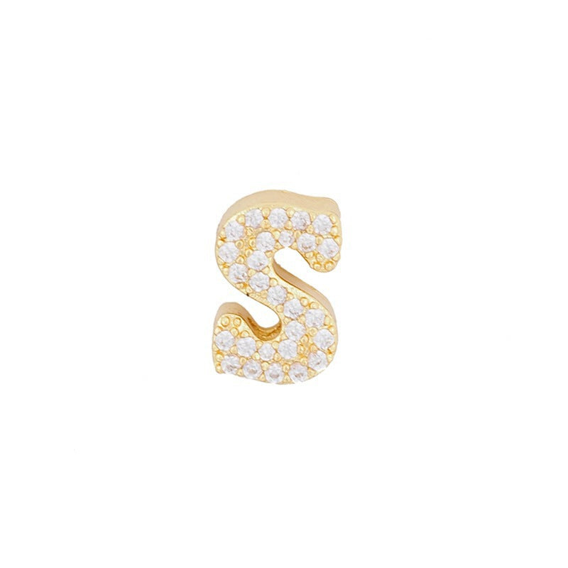Fashion English 26 letter single pendant gold DIY bracelet necklace accessories - V.I.P Digital Presence