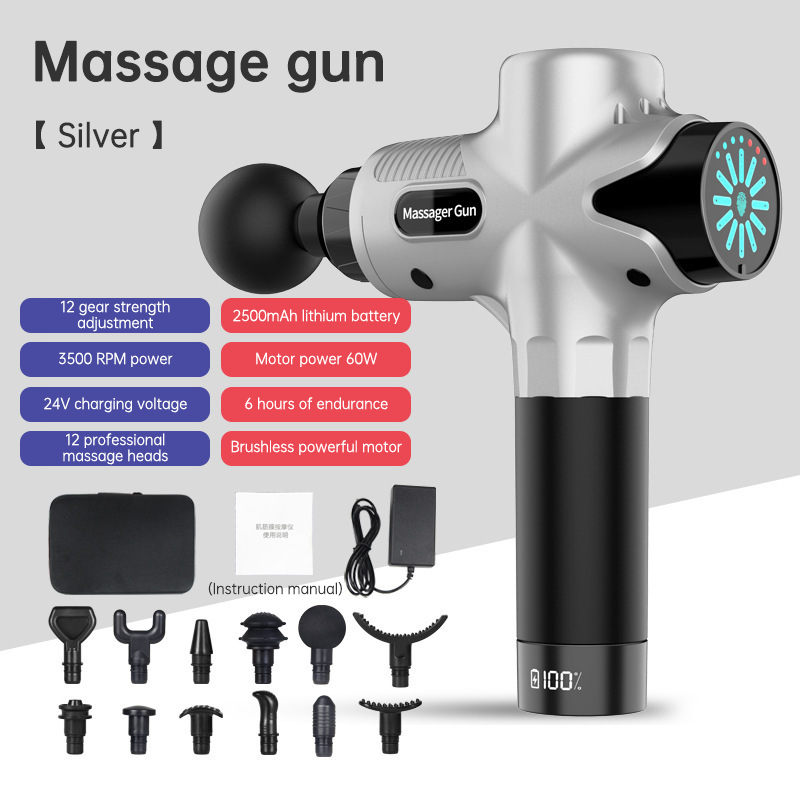 24V Lcd Touch Adjustment 12 Gears Lcd Screen Sports Muscle Deep Tissu Fascia Mini Massage Gun With Lcd Display - V.I.P Digital Presence