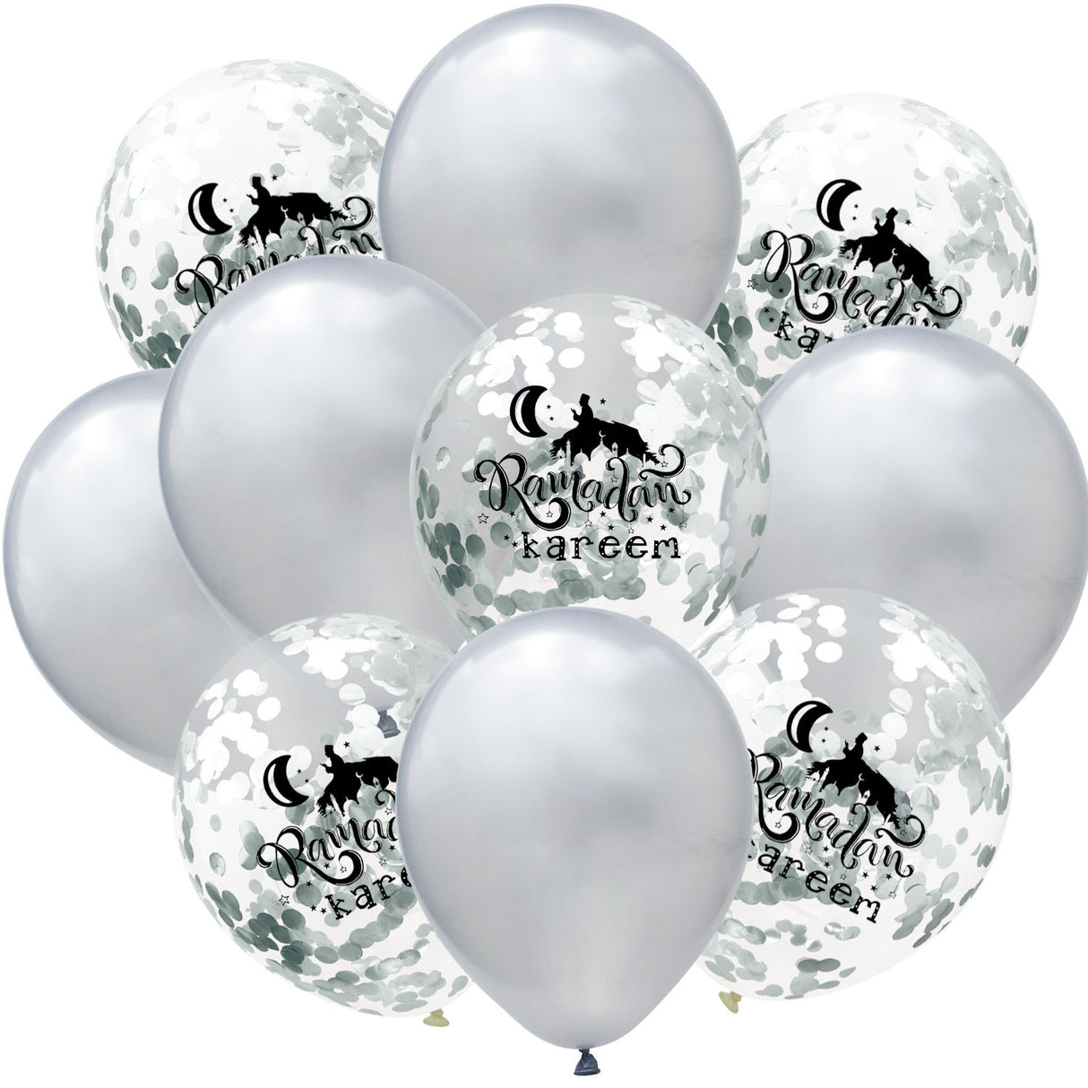 Moon Castle Party Celebrates Latex Balloon Transparent Paper Shard Glitter Balloon Set - V.I.P Digital Presence