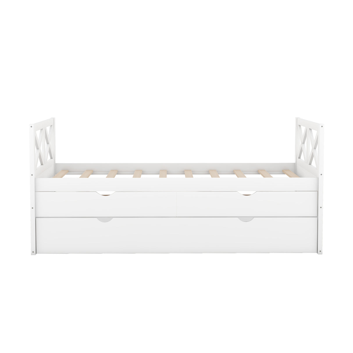 Multi-Functional Daybed with Drawers and Trundle White