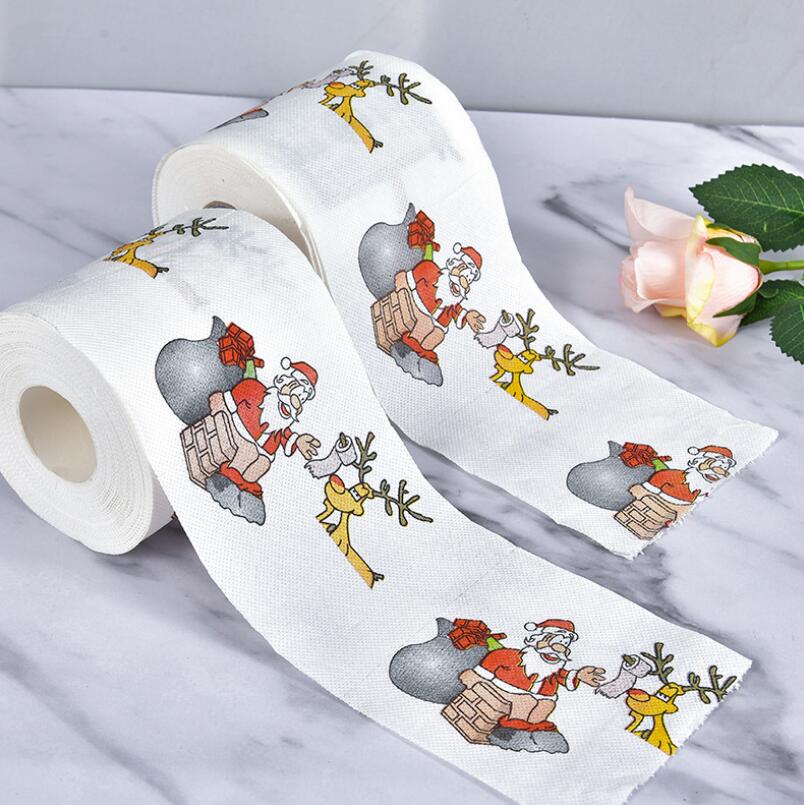 Christmas Pattern Printing Roll Toilet Paper Household Tissue Bathroom Web Q0KD - V.I.P Digital Presence
