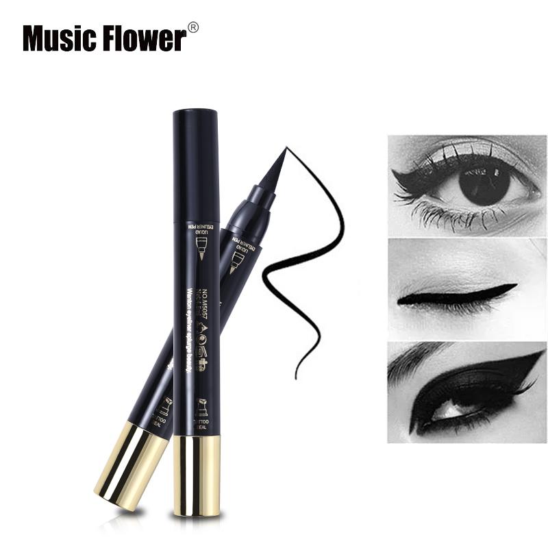 Music Flower Brand Eyes Makeup Tattoo Seal Liquid Eyeliner Pen Waterproof Matte Black Stamp Wanton Eye Liners 24HR Long-lasting - V.I.P Digital Presence