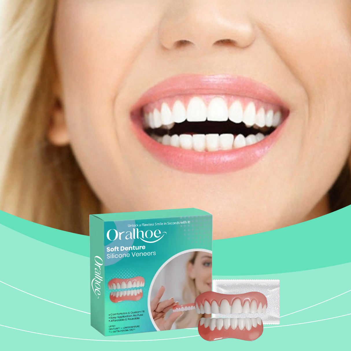 Denture Modification Braces Dental Cosmetic Sets Enhance Smile Appearance Comfortable Material Dentures - V.I.P Digital Presence
