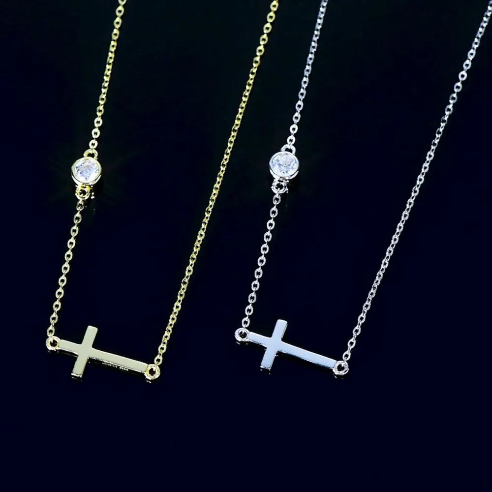 Cross 925 Sterling Silver Moissanite Necklace - V.I.P Digital Presence