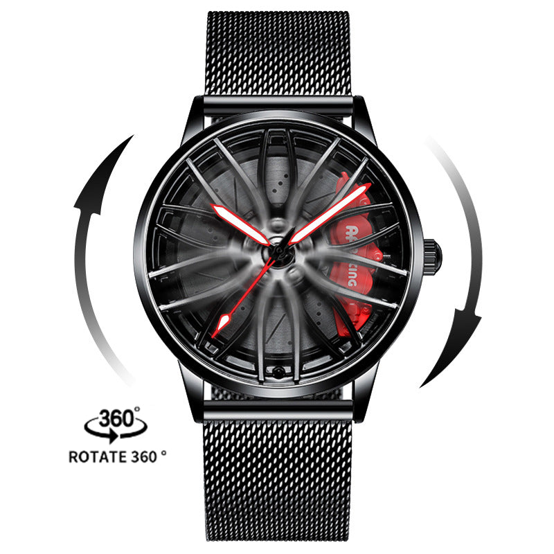 New Top Brand Luxury Mens Watches Stainless Steel Car Wheel Hub Quartz Watch For Men Military Sport Watch Relogio Masculino - V.I.P Digital Presence