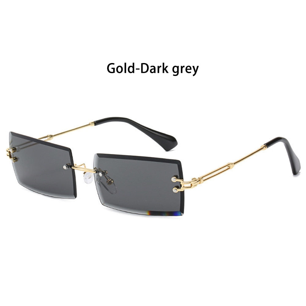 Trendy Men Women Summer Rimless Sunglasses Fashion Small Rectangle Sun Glasses Traveling Style UV400 Shades Eyewear - V.I.P Digital Presence