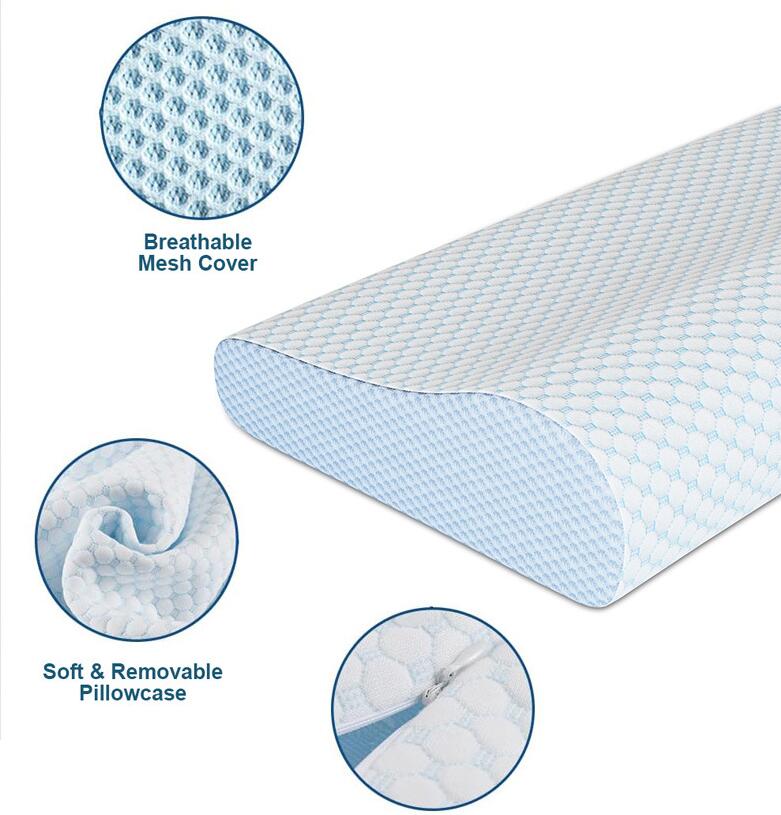 Ergonomic Contour Design Memory Foam Firm Ventilated Gel Foam Pillow for Side Sleepers - V.I.P Digital Presence
