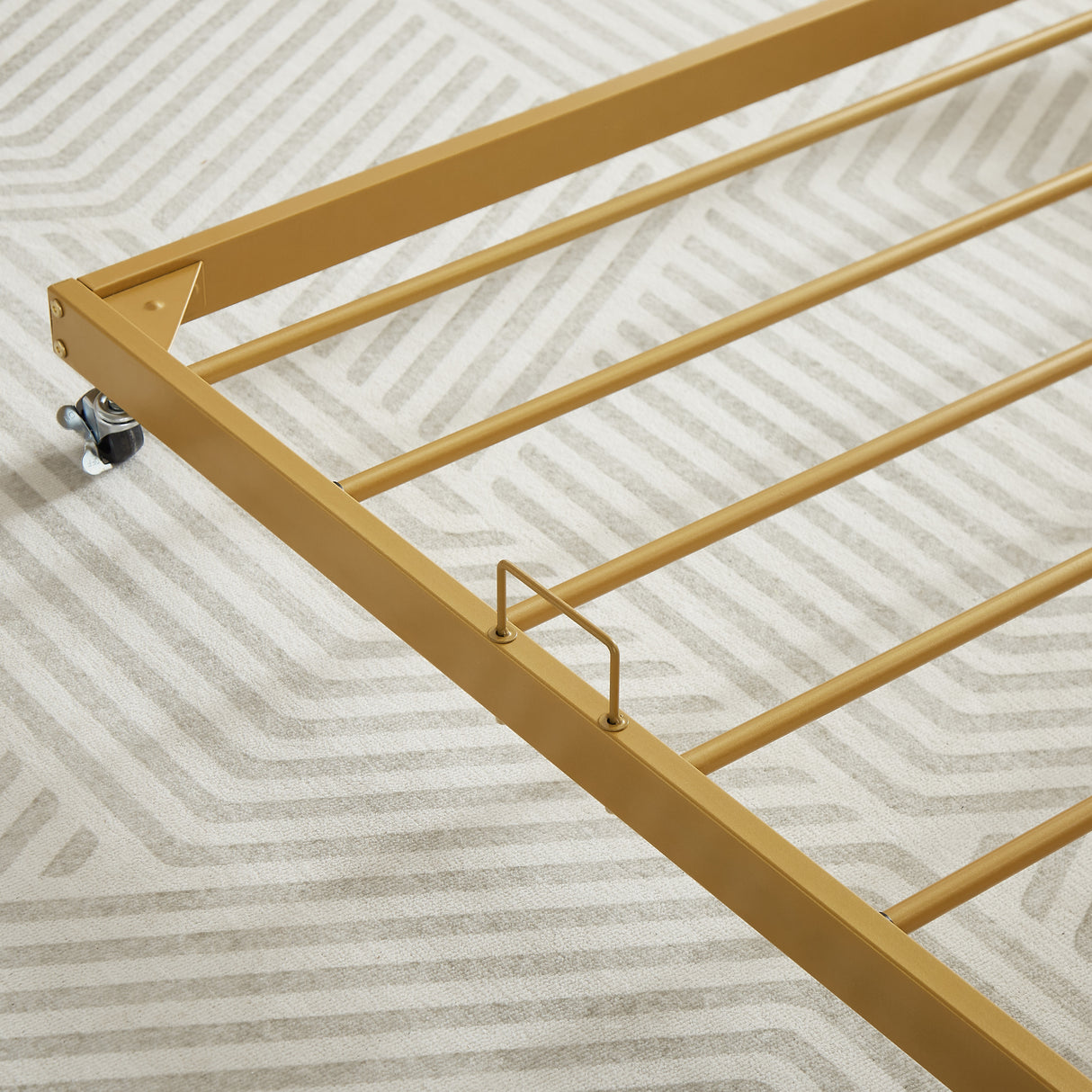 Daybed sofa bed metal framed with trundle twin size golden 77'' L x 40.6'' W x 14.5''H