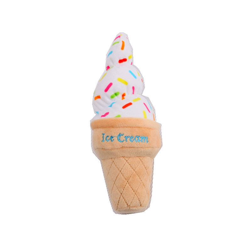 Pet Plush Toy Simulation Pizza Hamburger Steak Ice Cream French Fries Sound Dog Toy Pet Product - V.I.P Digital Presence