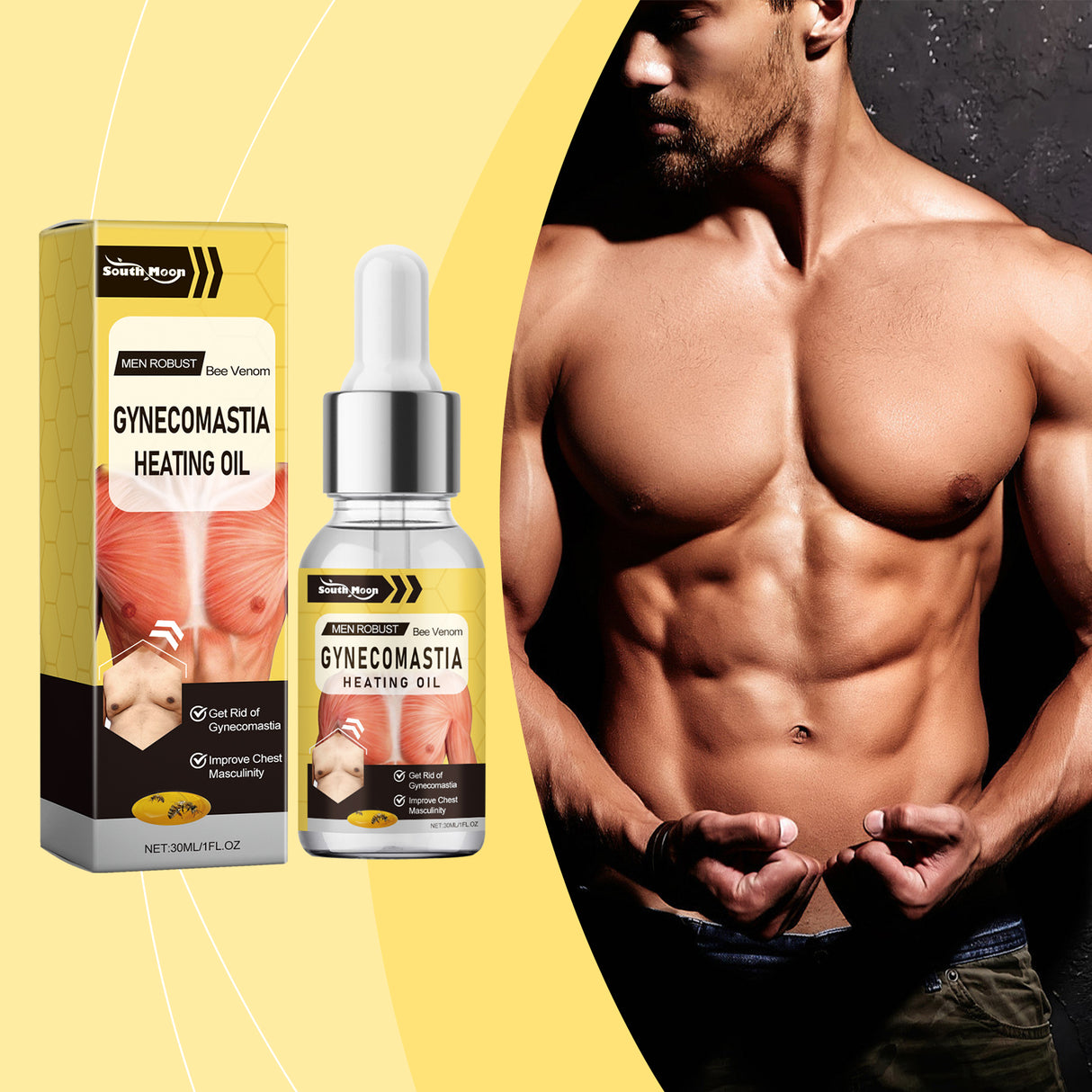 South Month Men's Chest Care Essential Oil, Chest Firming And Lifting Nourishing Skin Elasticity Care Oil - V.I.P Digital Presence
