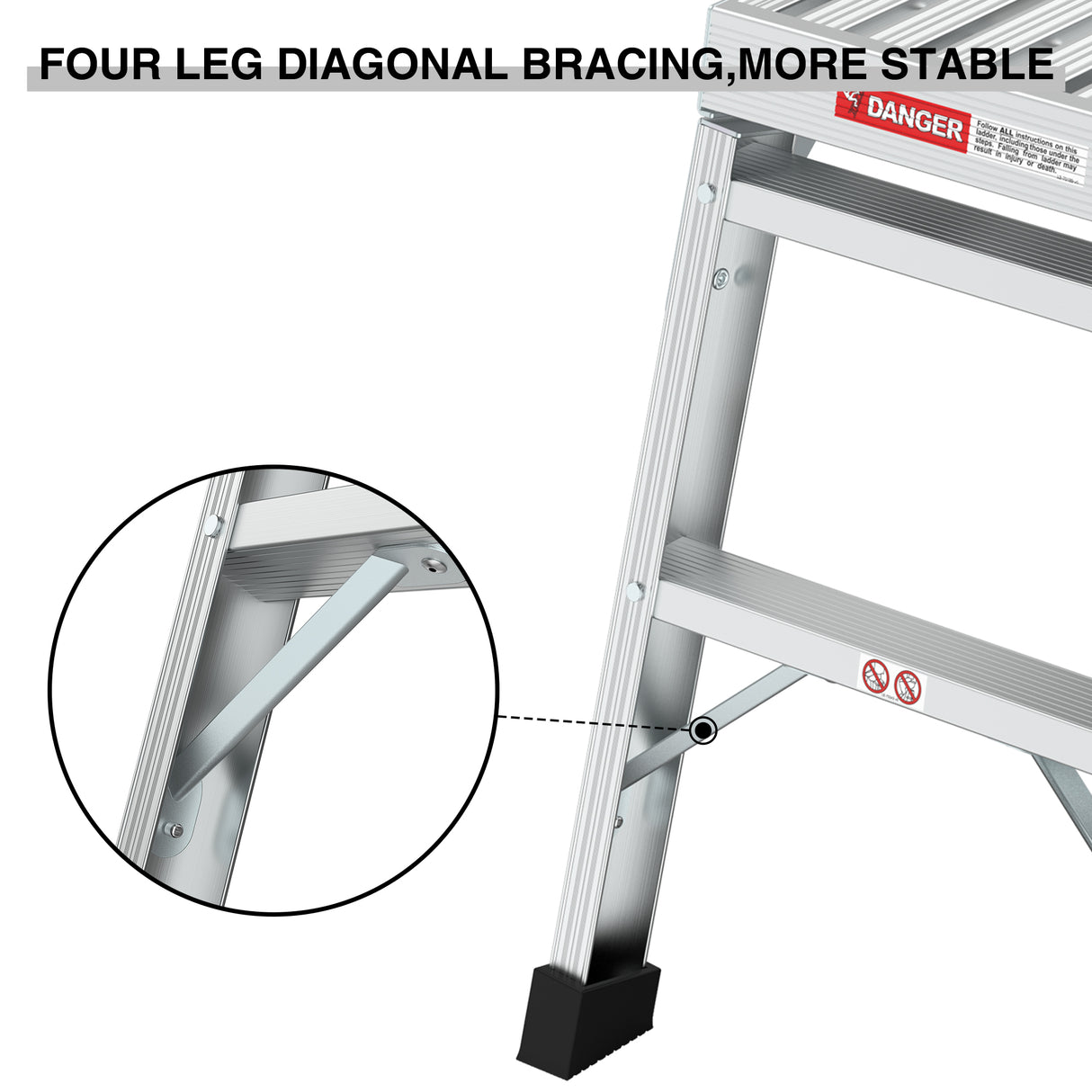Work Platform Aluminum Portable Bench Folding Ladder ANSI Capacity 225 LBS 40" - V.I.P Digital Presence