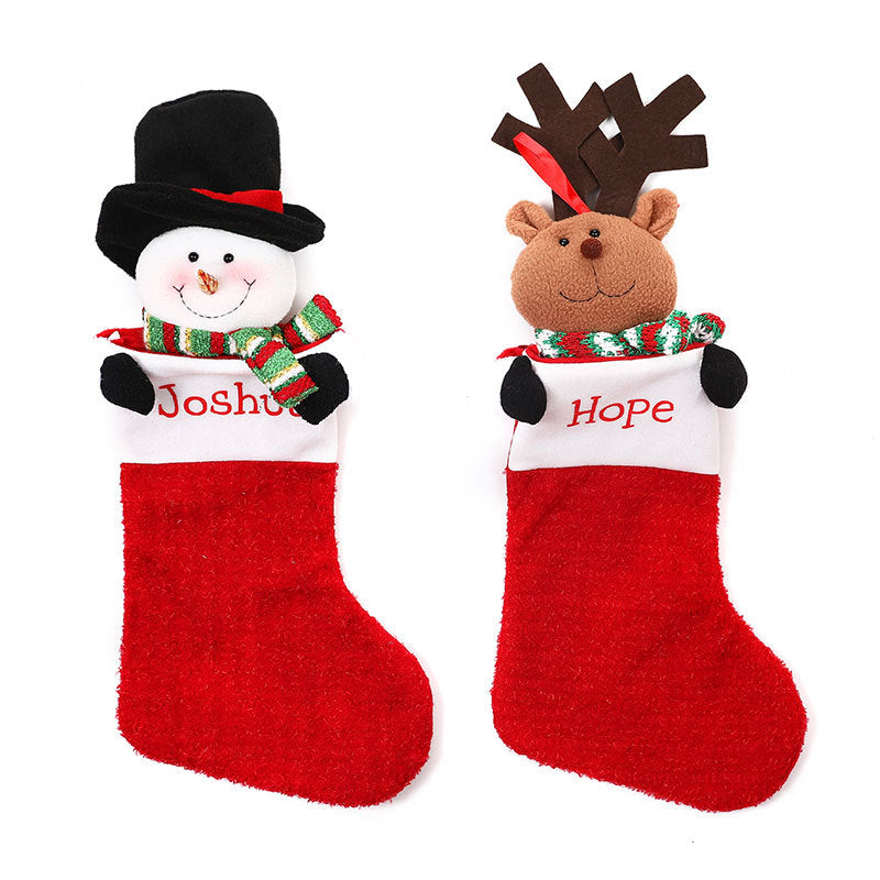 Christmas Decorations Single Head Hug Christmas Socks Gift Bag Candy Bag Christmas Eve Bedhead Pendant - V.I.P Digital Presence