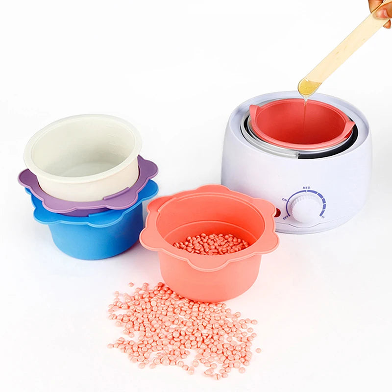 Wax Warmer Heat-resisting Replacement Silicone Bowls Hair Removal Wax With Stirring Stick Non-Stick Pan Hair Removal Tool - V.I.P Digital Presence
