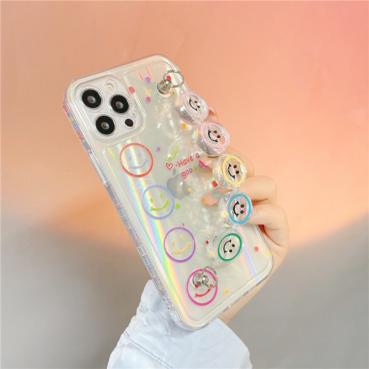 Creative Bracelet Transparent Smiley Face Suitable For iPhone 12promax Apple 11 Mobile Phone Case X/13