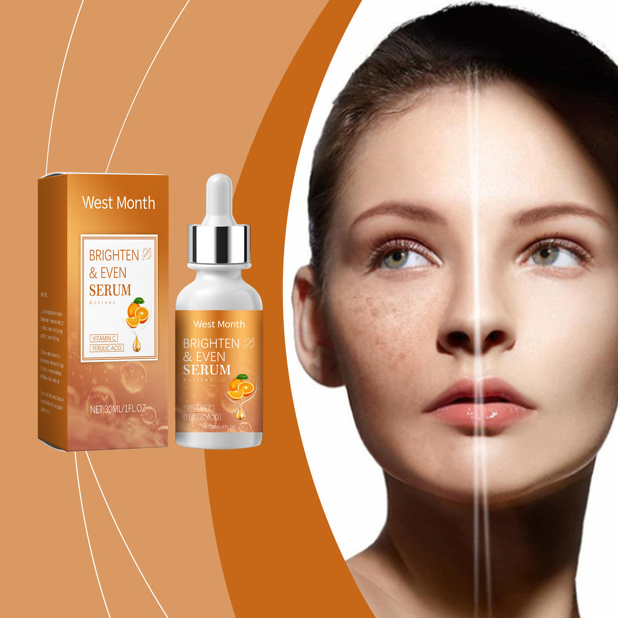 El suero iluminador con vitamina C nutre e hidrata la piel opaca y clara del rostro.