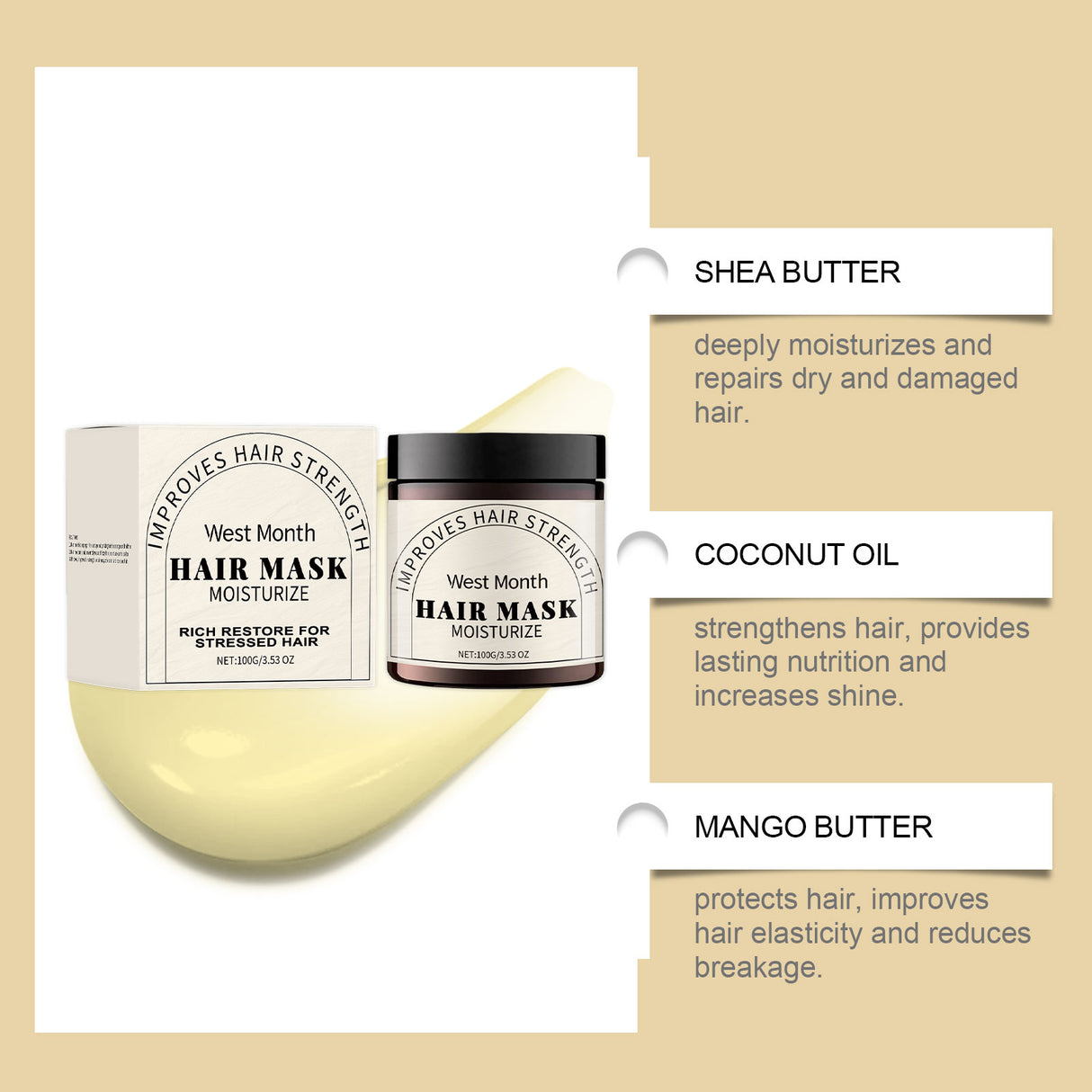 Repair Moisturizing Hair Mask, Moisturizing, Nourishing And Repairing Dry Hair, Smooth, Soft And Glossy Hair Mask - V.I.P Digital Presence